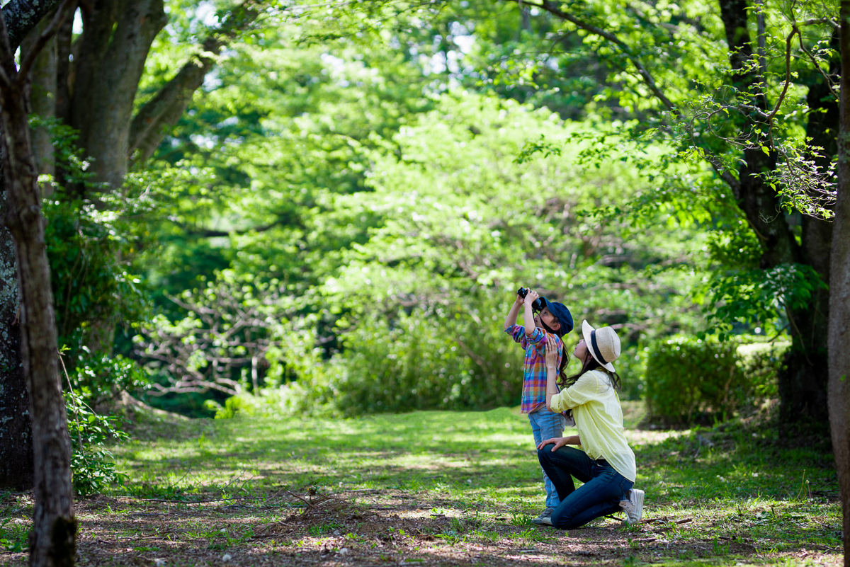 Mom and Daughter Bird Watching
